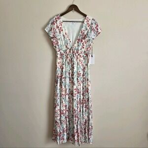 Better Together Dress Womens XL NEW Floral Maxi Boho Sundress Ruffle CottageCore